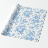 Papier Cadeau Ours Floral Toile Français (Déroulé)