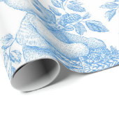 Papier Cadeau Ours Floral Toile Français (Coin rond)