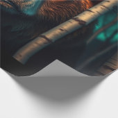 Papier Cadeau Ours grizzli, oiseaux et Aurora (Coin)