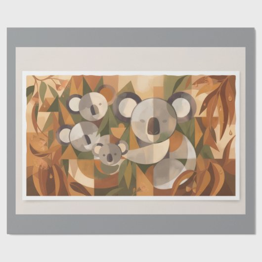 Papier Cadeau Ours Koala (Plat)