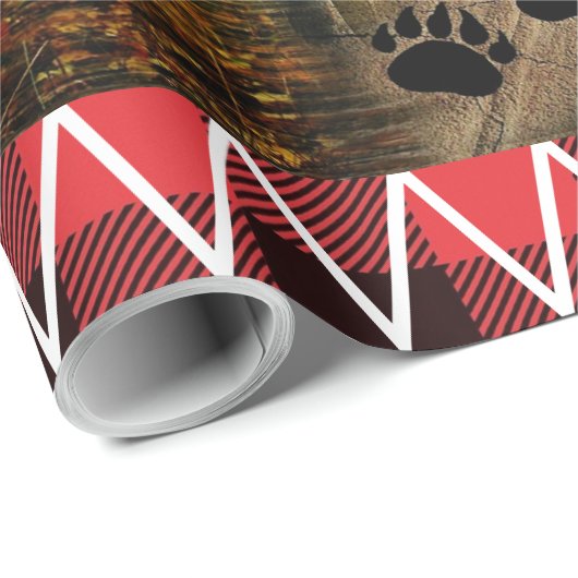 Papier Cadeau Ours Loup Aigle Elk Oie Cerf (Coin rond)