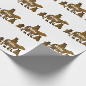 Papier Cadeau Ours Mama Avec 3 Bébés Ours Cubs Après Maman (Coin)