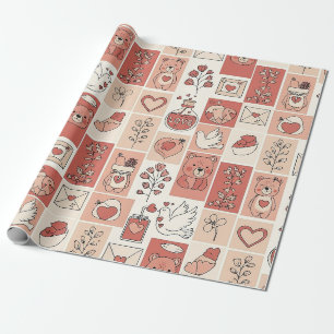 Papier Cadeau Ours mignon - Douce forêt de bois pastel (6)