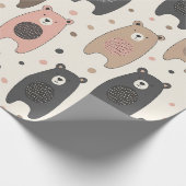 Papier Cadeau Ours mignon - Douce forêt de pastel (1) (Coin)