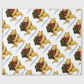 Papier Cadeau Ours mignons de Noël (Plat)