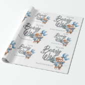 Papier Cadeau Ours moderne Teddy Baby garçon Douche (Déroulé)