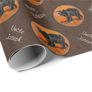 Papier Cadeau Ours noir AutAutomne Terre Brown