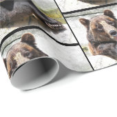 Papier Cadeau ours noir décontracté (Coin rond)