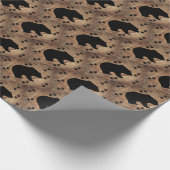 Papier Cadeau Ours Noir Et Paniers Ours (Coin)