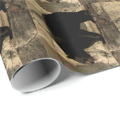 Papier Cadeau Ours noir (illustrations originales) (Coin rond)