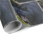 Papier Cadeau Ours noir Magesty (Coin rond)