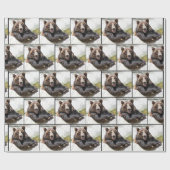 Papier Cadeau Ours noir souriant (Plat)