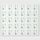 Papier Cadeau Ours panda avec le papier d'emballage en bambou (Plat)