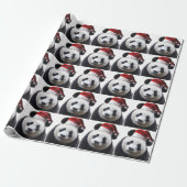Papier Cadeau Ours panda de Noël (Déroulé)