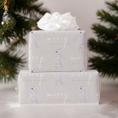 Papier Cadeau Ours polaire aquarelle Typographie moderne Noël