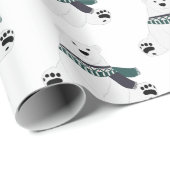 Papier Cadeau Ours Polaire Avec Écharpe (Coin rond)