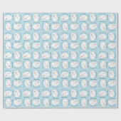 Papier Cadeau Ours polaire Baby shower Hiver bleu garçon (Plat)