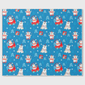 Papier Cadeau Ours polaire de Noël (Plat)