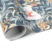 Papier Cadeau Ours Polaire De Noël Au cacao Chaud (Coin rond)