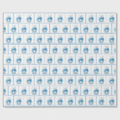 Papier Cadeau Ours Polaire De Noël Avec Écharpe Bleue (Plat)