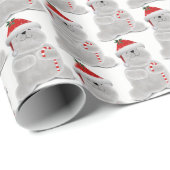 Papier Cadeau Ours polaire de Noël avec sucre de canne (Coin rond)