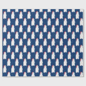 Papier Cadeau Ours polaire de Noël dans les flocons de neige (Plat)