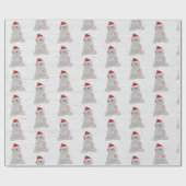 Papier Cadeau Ours Polaire De Noël Sur Bois (Plat)