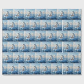 Papier Cadeau Ours polaire flottant sur une banquise (Plat)