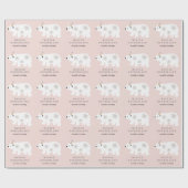 Papier Cadeau Ours polaire Hiver Onederland rose 1er anniversair (Plat)