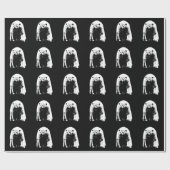 Papier Cadeau Ours polaire noir et blanc Pop Art (Plat)