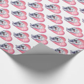 Papier Cadeau Ours polaire Saint Valentin (Coin)