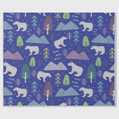 Papier Cadeau Ours polaire | Winter Artic Adventure | Bleu (Plat)