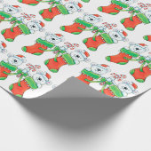 Papier Cadeau Ours polaires en caricature mignonne dans les bas  (Coin)