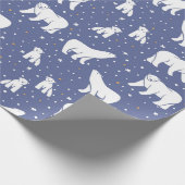 Papier Cadeau Ours polaires et flocons de neige - bleu (Coin)