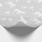 Papier Cadeau Ours polaires et flocons de neige - gris clair (Coin)