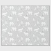 Papier Cadeau Ours polaires et flocons de neige - gris clair (Plat)