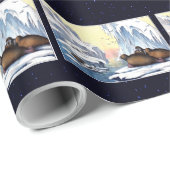 Papier Cadeau Ours Polaires, Walrus Et Phoques (Coin rond)