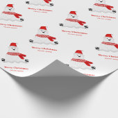 Papier Cadeau Ours rouge mignon Joyeux Noël (Coin)