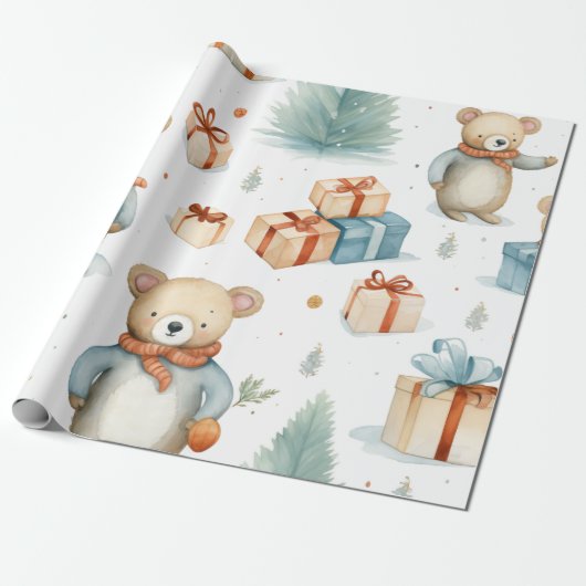 Papier Cadeau Ours vintage (Déroulé)