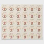Papier Cadeau Ourson Miel Mignon Bébé (Plat)