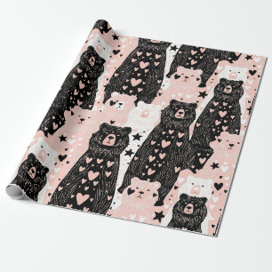 Papier Cadeau Ourson Mignon - Douce Forêt en Pastel (5)