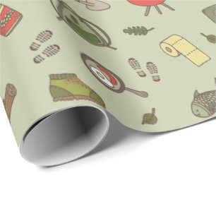 Papier Cadeau Outdoorsor Adventure Woodland Wilderness Motif