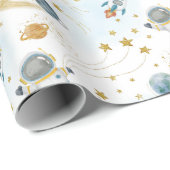 Papier Cadeau Outer Space Astronaut Kids Birthday (Coin rond)