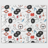 Papier Cadeau Outils Automobile Mécanique (Plat)