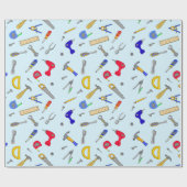 Papier Cadeau Outils Collage L'anniversaire du garçon (Plat)