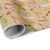 Papier Cadeau Outils Cool Handyman (Coin rond)