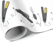 Papier Cadeau Outils de coiffeur (Coin rond)
