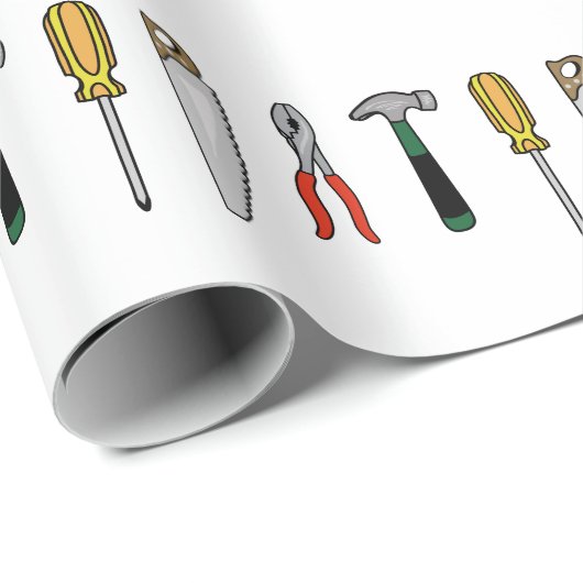 Papier Cadeau Outils de construction (Coin rond)