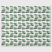 Papier Cadeau Outils de jardinage vert (Plat)