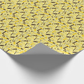 Papier Cadeau Outils de menuiserie, bois Jaune et Noir (Coin)